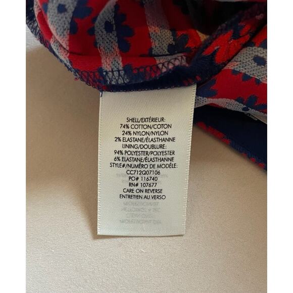 Alice + Olivia Women's Navy And Red Floral Pattern Cropped Pant Size 8 - Picture 4 of 5